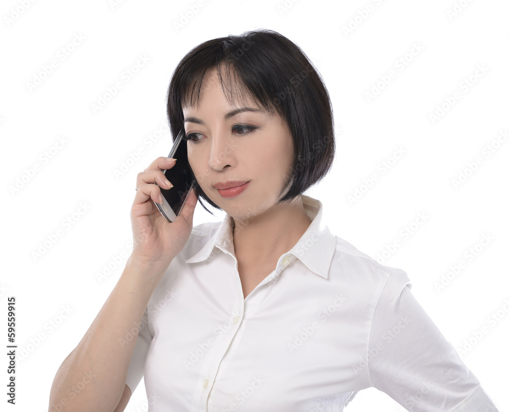 Portrait of the beautiful nice woman talking on cell phone Portrait of the beautiful nice woman talking on cell phone