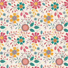 Stickers Bloemenmotief patronen Tijdloos bloemenmotief in pastel  © tets
