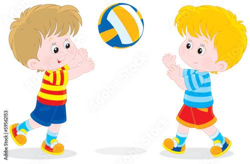 Children playing volleyball