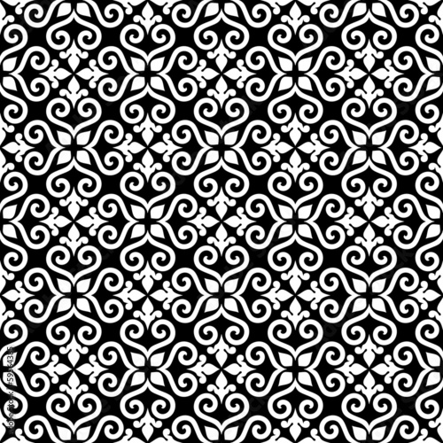 Seamless pattern with floral elements.