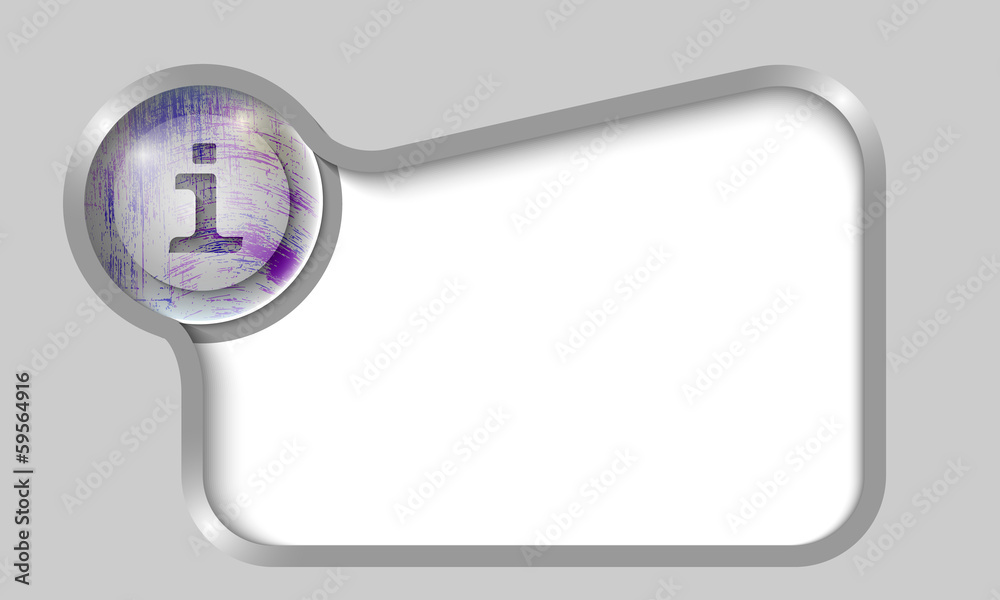 silver text box for any text with transparent info icon