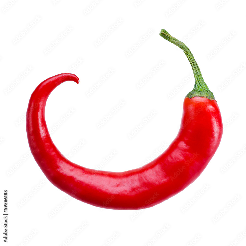 Red hot chili pepper isolated on a white background - obrazy, fototapety, plakaty 