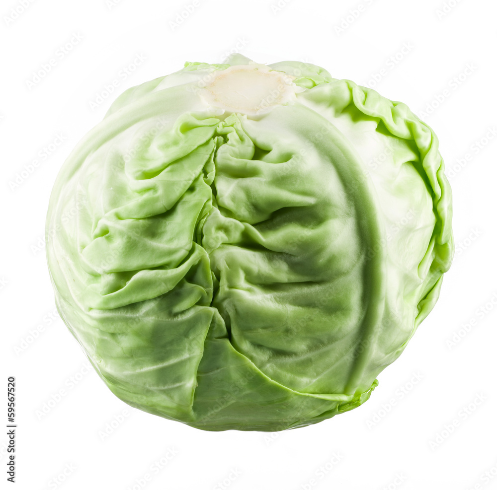Green cabbage isolated on white background Green cabbage isolated on white background