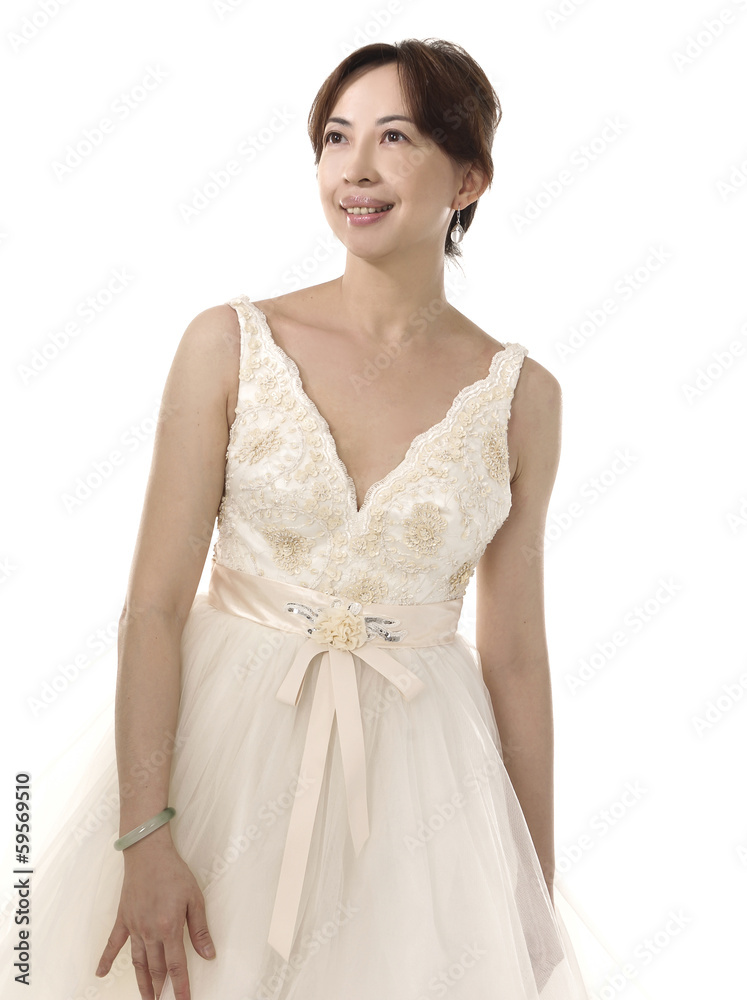 young and beautiful bridge in white dress in studio young and beautiful bridge in white dress in studio