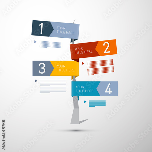 Vector Progress Steps for Tutorial, Infographics