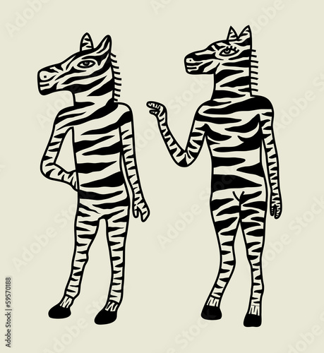 A Couple of Zebra Illustration
