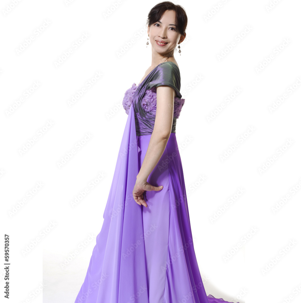 Asian beautiful woman wearing pink luxurious wedding dress Asian beautiful woman wearing pink luxurious wedding dress