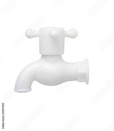 White Faucet Isolated