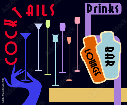Cocktail menu / advertising design, free copy space