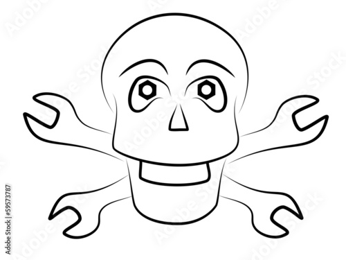Totenkopf Tribal Werkzeug Schlüssel 