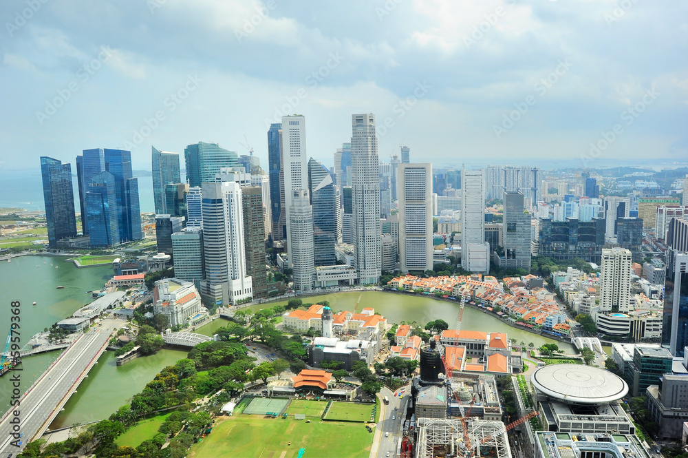 Naklejka premium Singapore downtown
