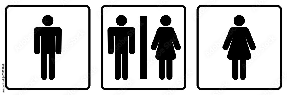 Set Symbol Schild WC Toilette Damen Herren Illustration Stock | Adobe Stock