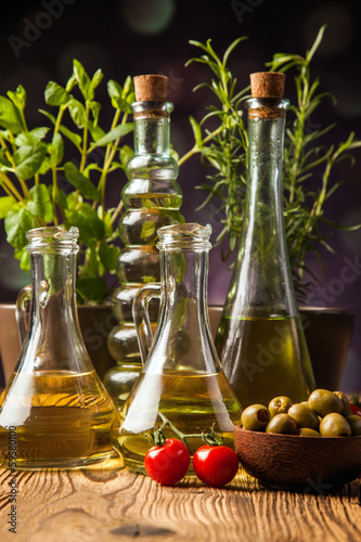Composition of olive oils in bottles