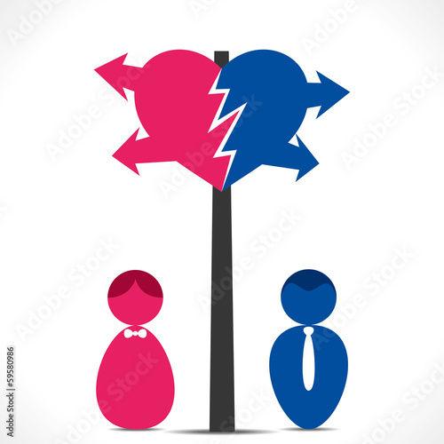 lover break up concept vector