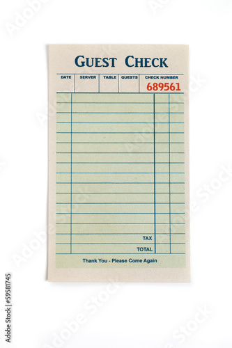Obraz na płótnie Blank Guest Check w salonie