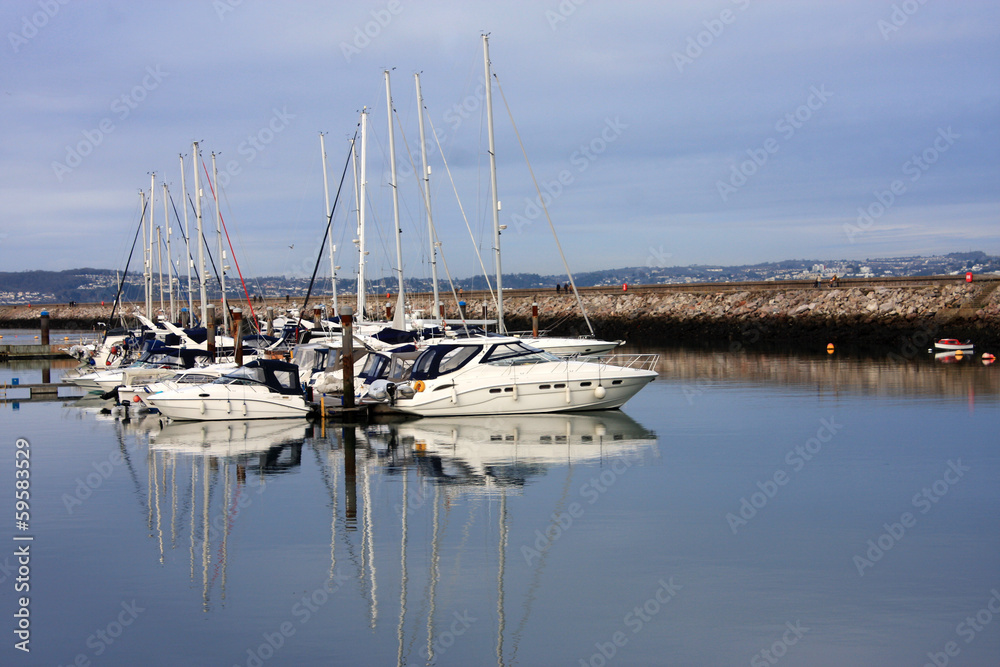 yachts in Brixham harbour