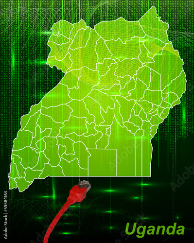 Uganda mit Grenzen im neuen Netzwerkdesign