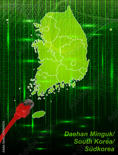 Korea-Sued mit Grenzen inm neuen Netzwerkdesign