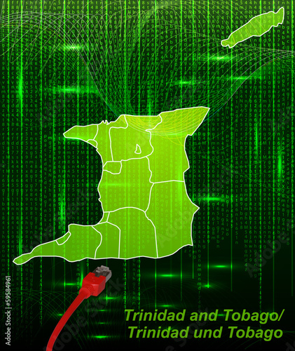 Trinidad-und-Tobago mit Grenzen im Netzwerkdesign