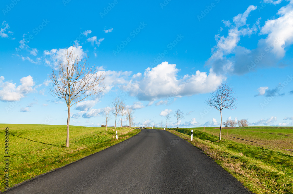Fototapeta premium Straße ins Blaue