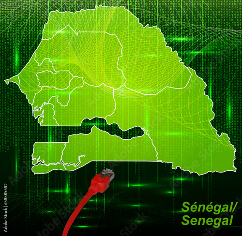 Senegal mit Grenzen in dem neuen Netzwerkdesign