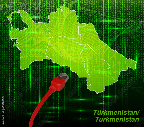 Turkmenistan mit Grenzen im Netzwerkdesign