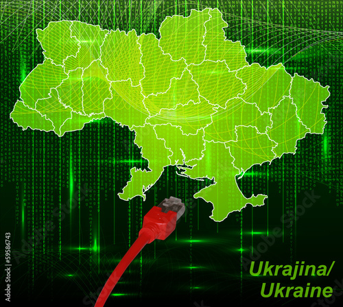 Ukraine mit Grenzen in dem neuen Netzwerkdesign