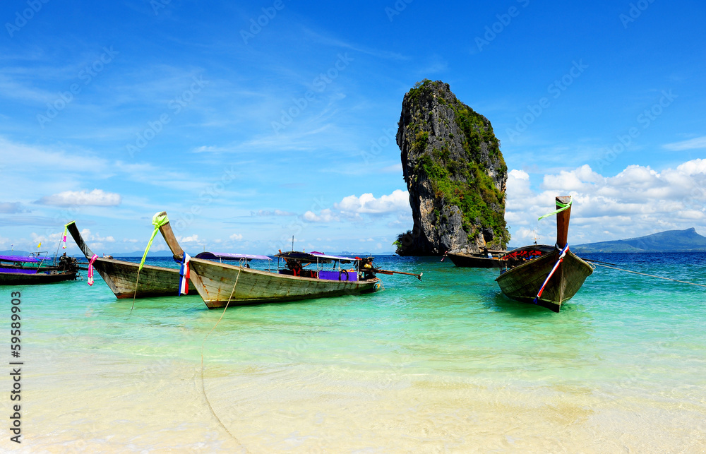 White Sand Beach on the Island of Southern Thailand