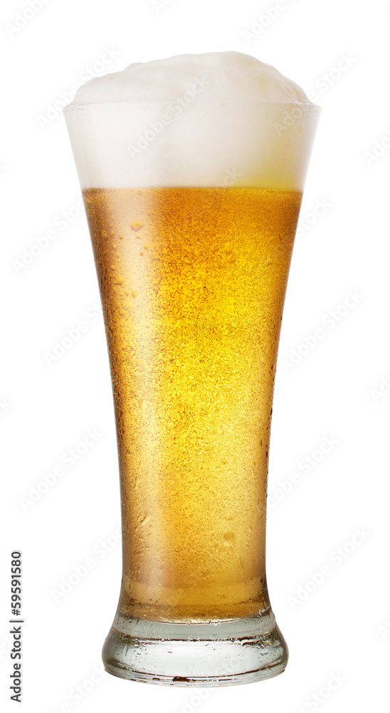 Glass of beer with drops Glass of beer with drops