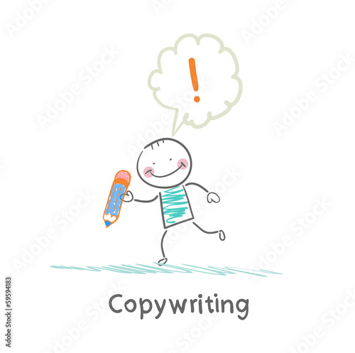 copywriters holding a pencil and have an idea