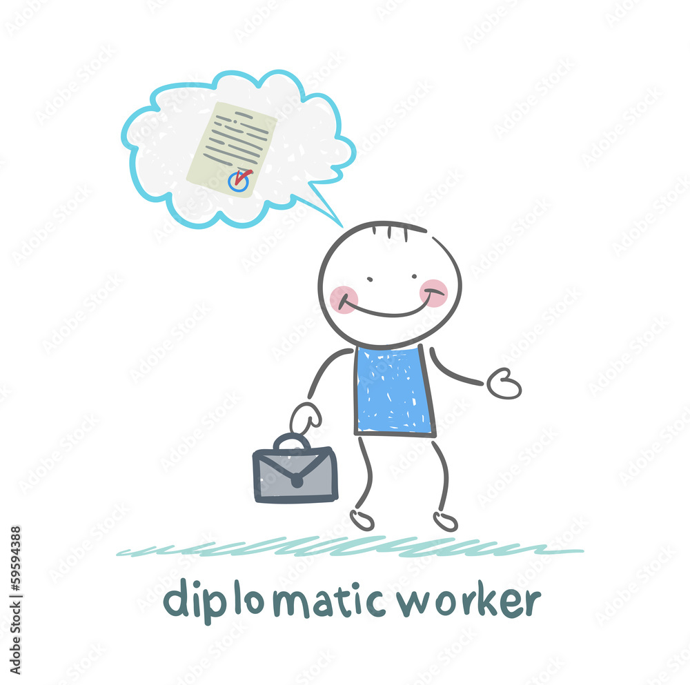 diplomatic worker thinks about the document diplomatic worker thinks about the document