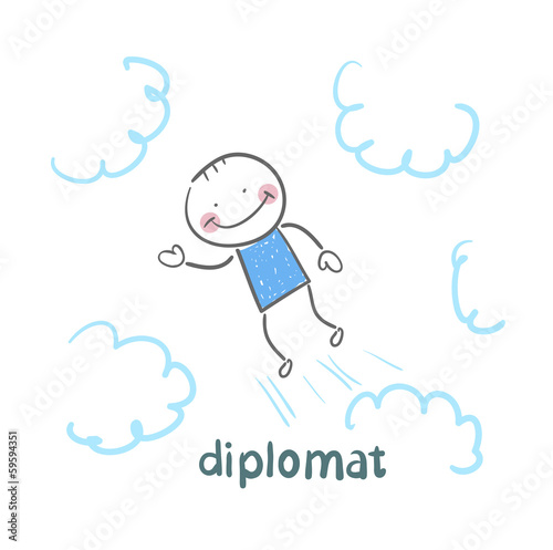 diplomat flies through the sky