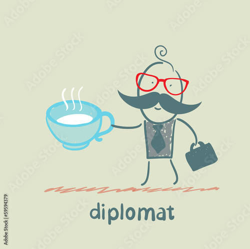 diplomat with a cup of tea