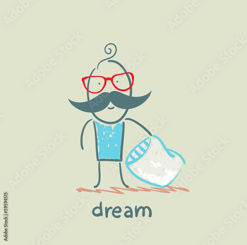 people with a pillow after sleeping