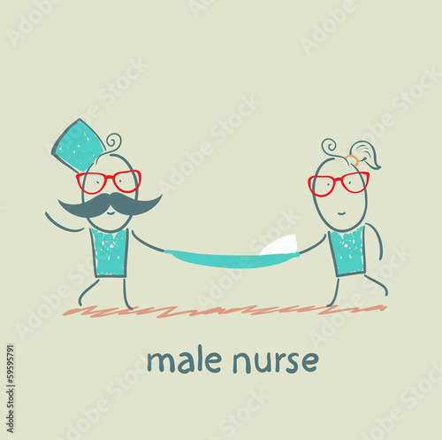 male nurse  with stretchers