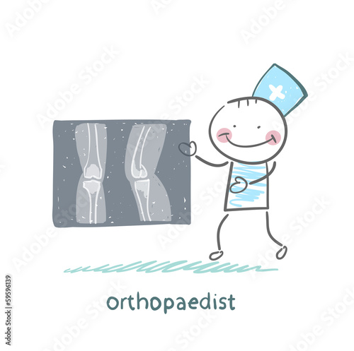 orthopaedist shows an X-ray