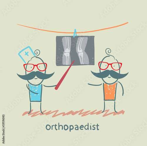 orthopaedist patient shows an X-ray