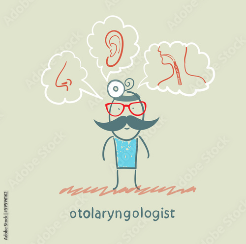 otolaryngologist thinks of the nose, ear and throat