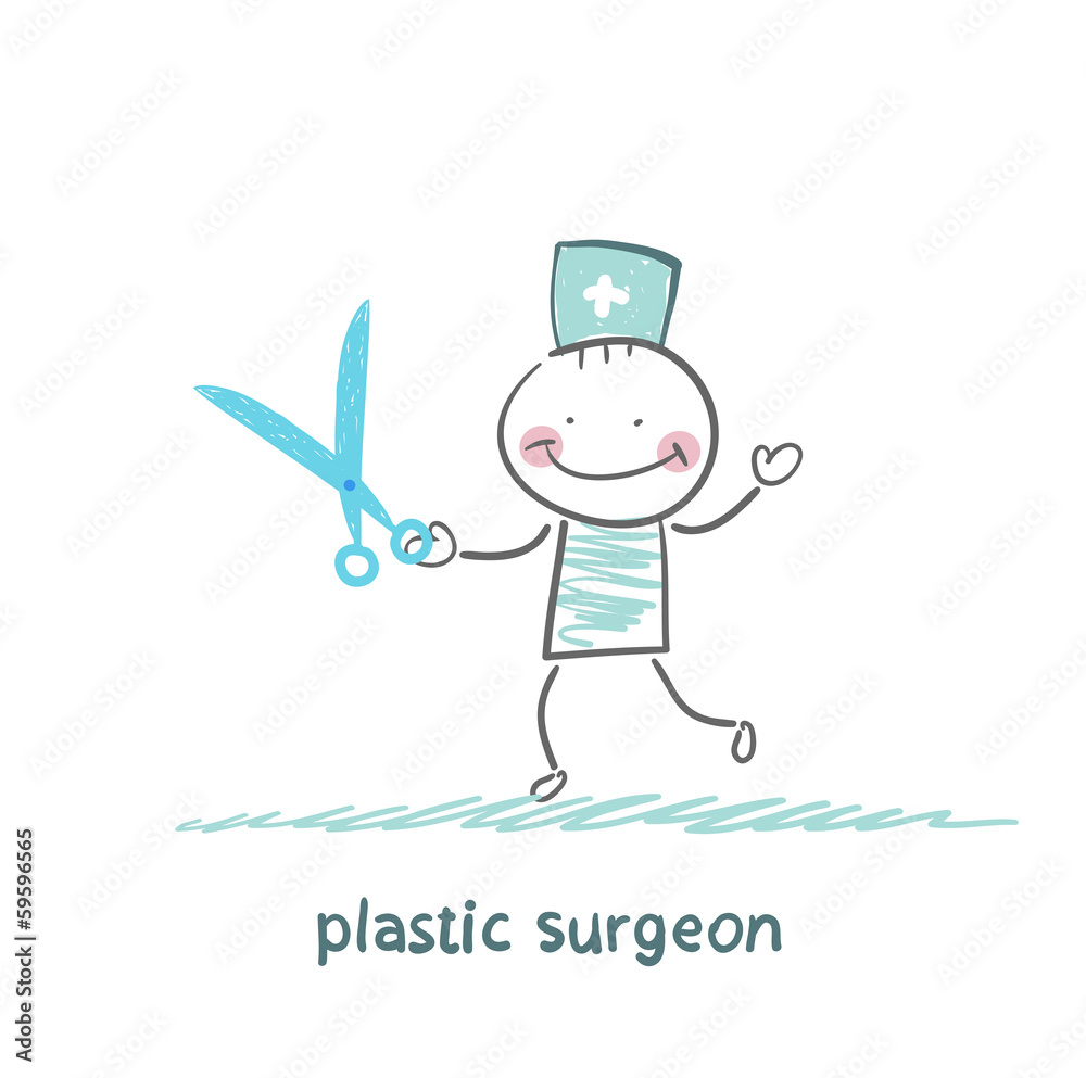 plastic surgeon with scissors plastic surgeon with scissors