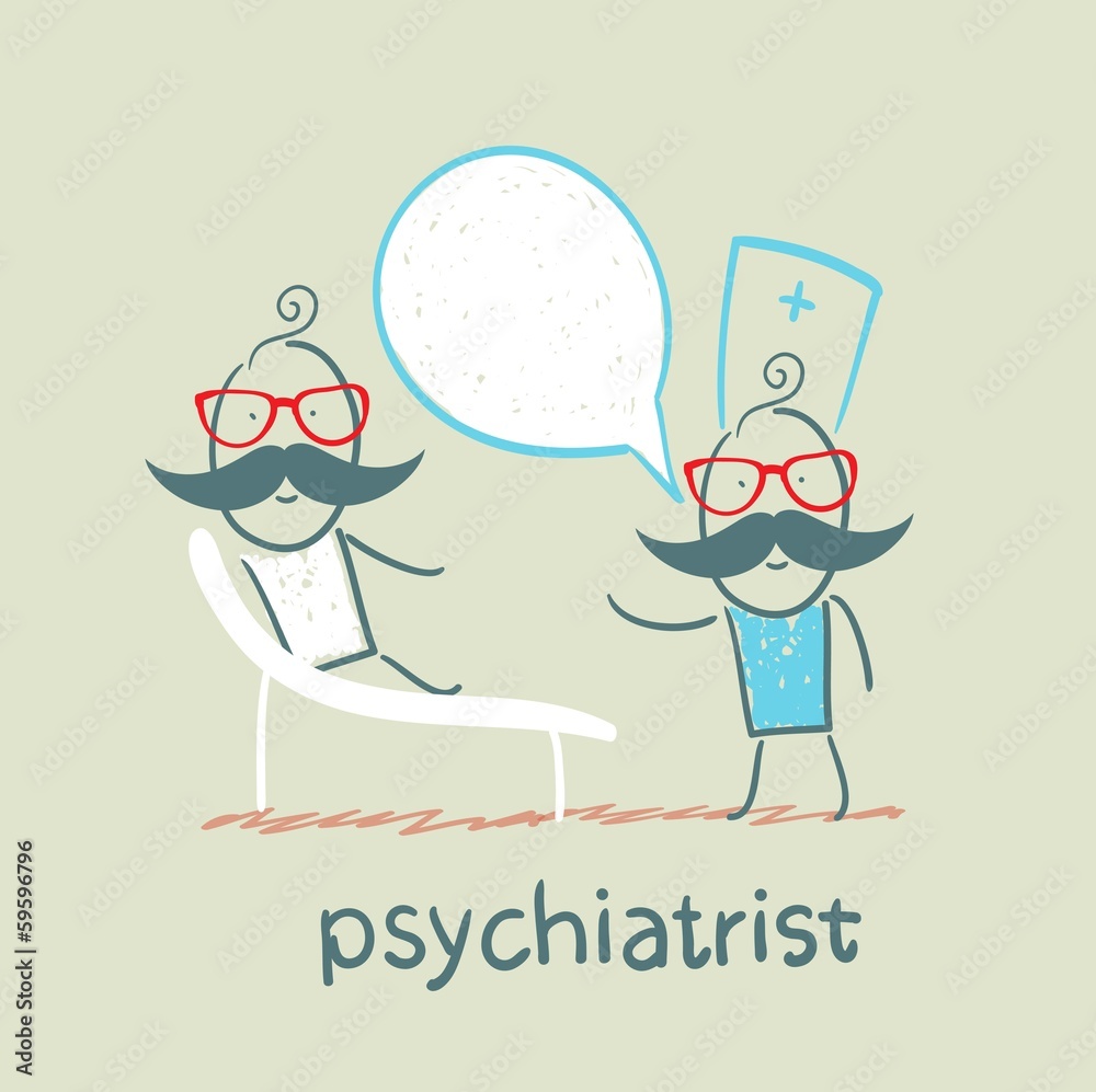 Psychiatrist says to the patient, who is lying on the couch Psychiatrist says to the patient, who is lying on the couch