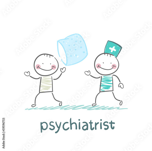 Psychiatrist catches patient with a pillow