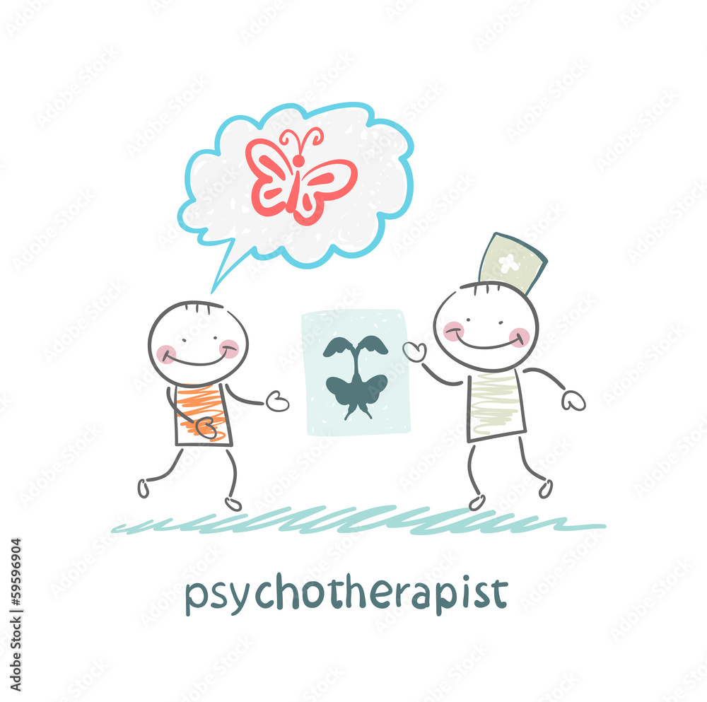 psychotherapist shows the patient image test psychotherapist shows the patient image test