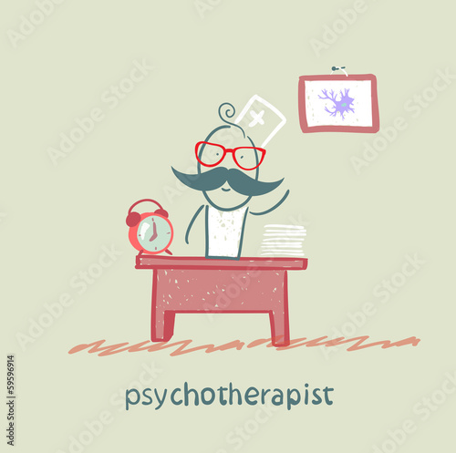 psychotherapist  working in his office