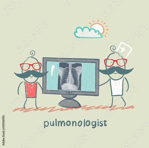 pulmonologist, chest X-ray shows a patient