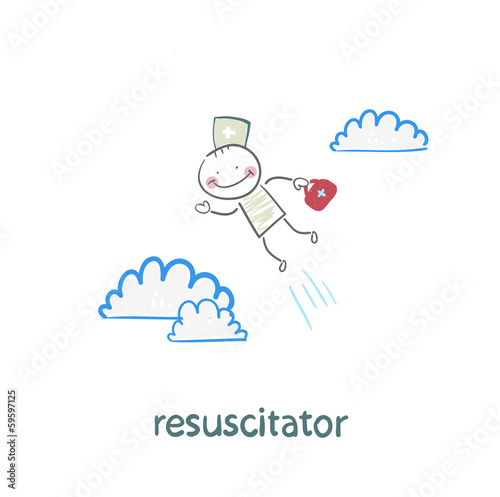 resuscitator flies to the patient