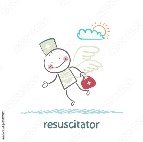 resuscitator flies to the patient