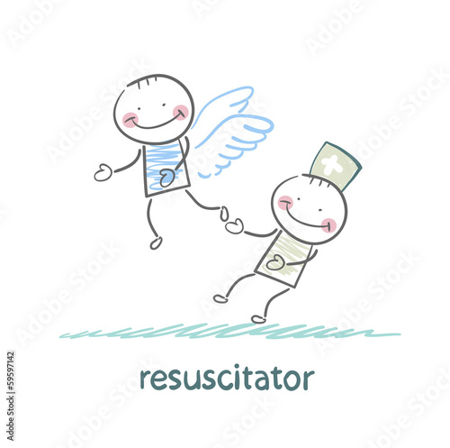 resuscitator keeps flying away into the sky patient