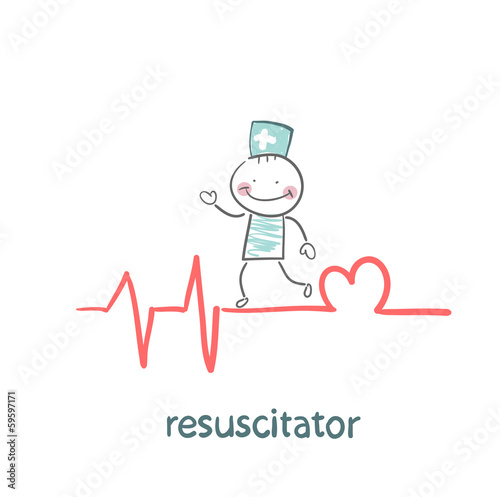 resuscitation is on the line showing the beating of the heart