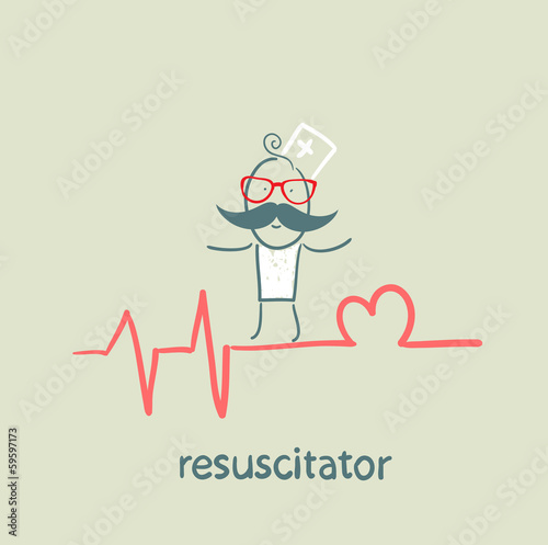 resuscitation is on the line showing the beating of the heart