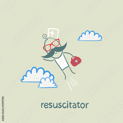 resuscitator flies to the patient